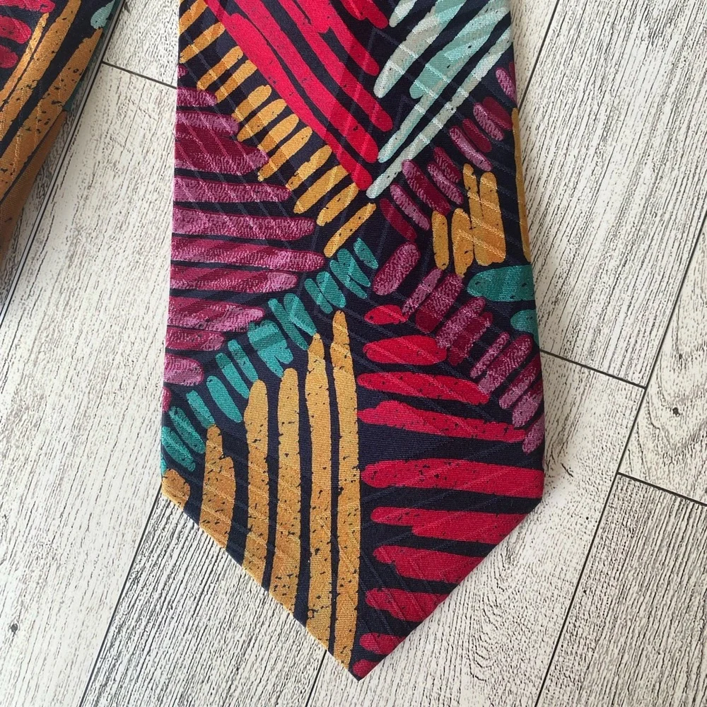 NWT MISSONI‎ Designer Multicolor Art Print 100% Silk Tie Made In Spain 58” Long